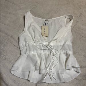 White Sleeveless Top